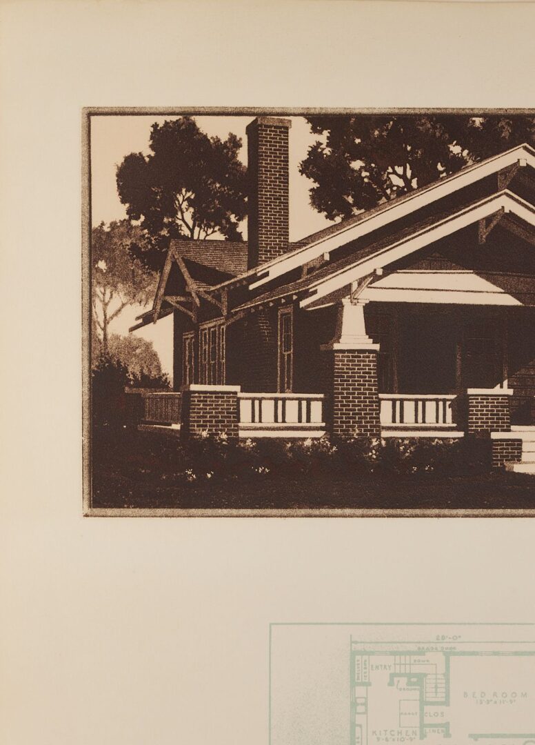 Lot 774: John Baeder Architectural Etching & Collage, The Mail Order House
