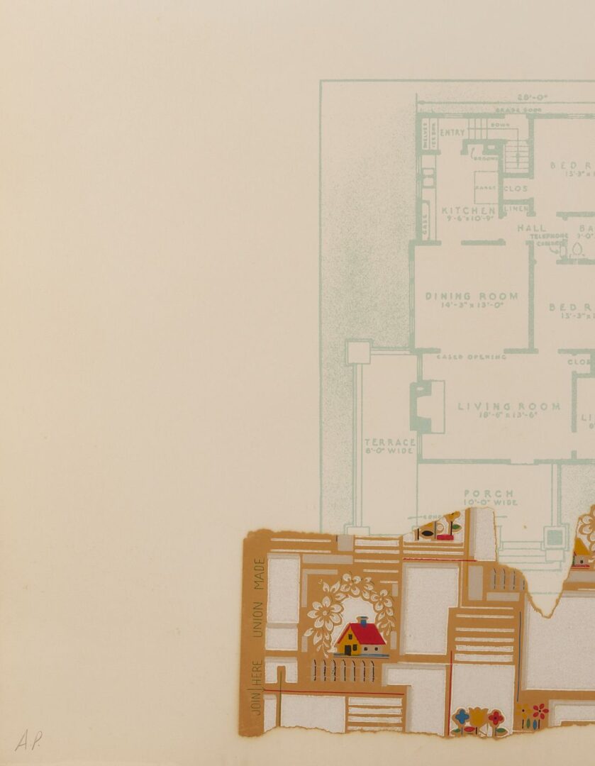Lot 774: John Baeder Architectural Etching & Collage, The Mail Order House