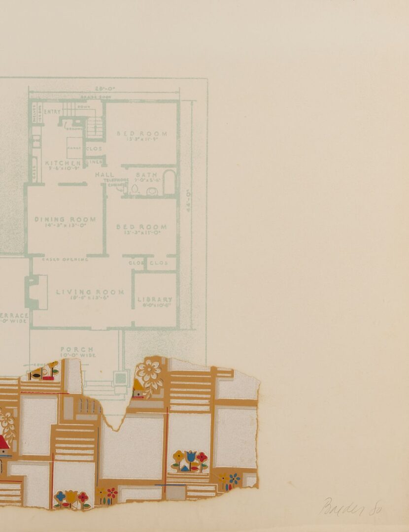 Lot 774: John Baeder Architectural Etching & Collage, The Mail Order House