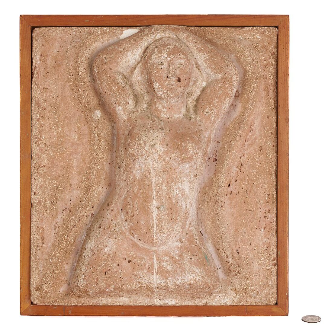 Lot 775: 2 Meyer Wolfe Relief Sculptures, Nude Woman & Bearded Man