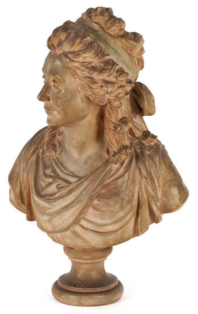Lot 784: German Tinted Plaster Bust of a Noblewoman