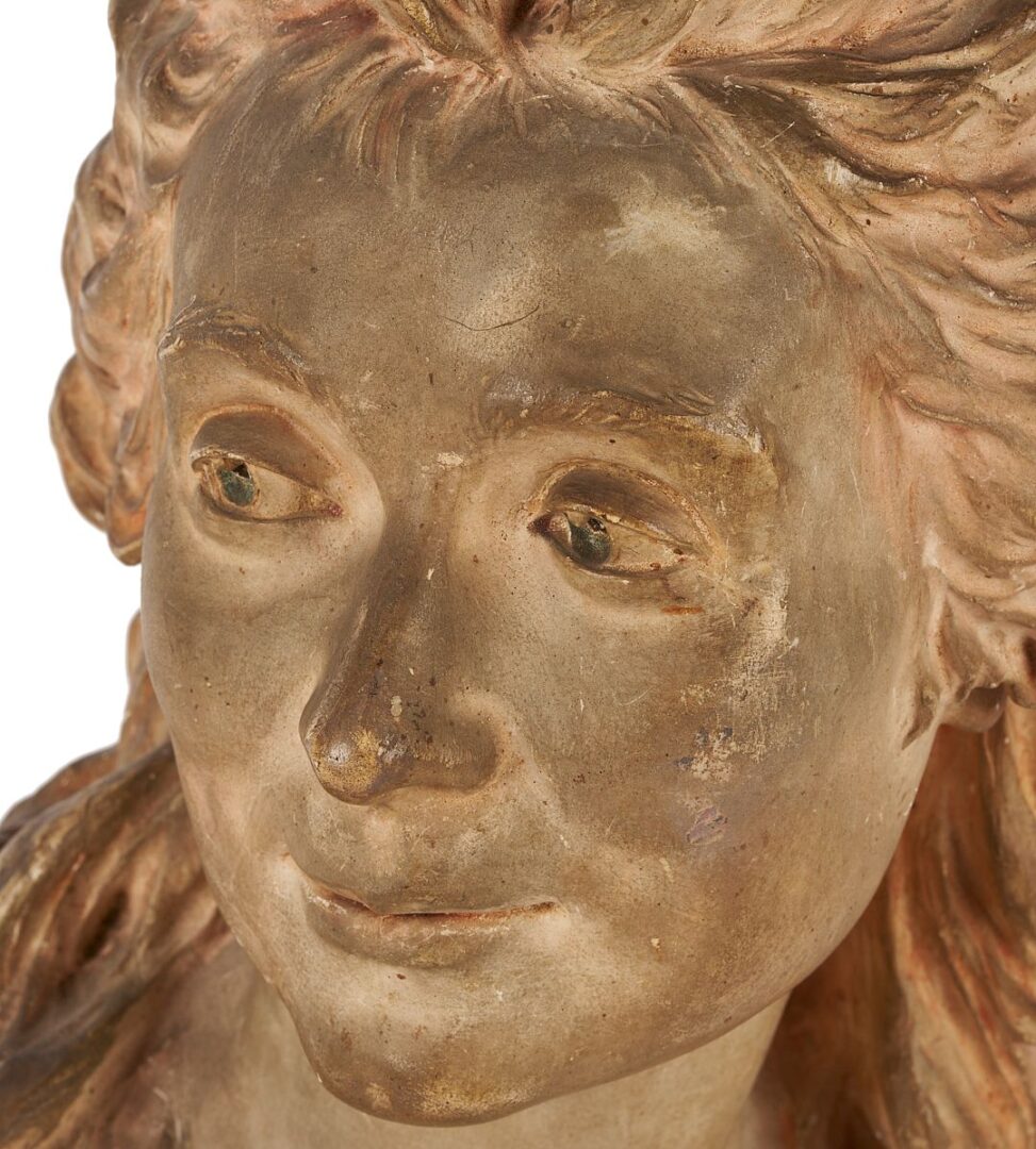 Lot 784: German Tinted Plaster Bust of a Noblewoman