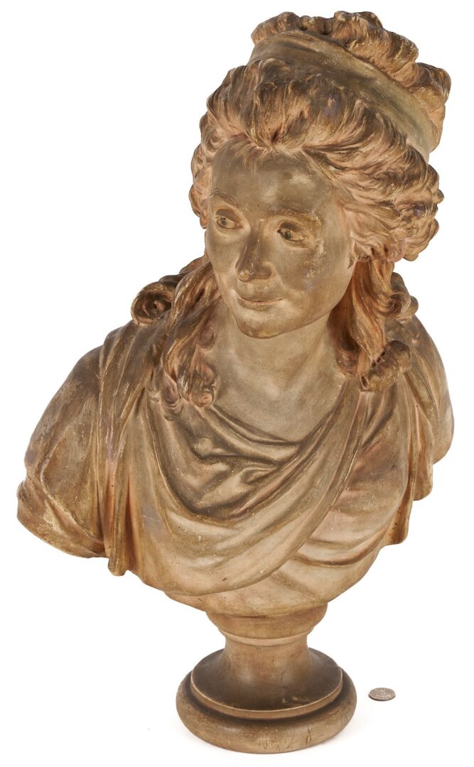 Lot 784: German Tinted Plaster Bust of a Noblewoman