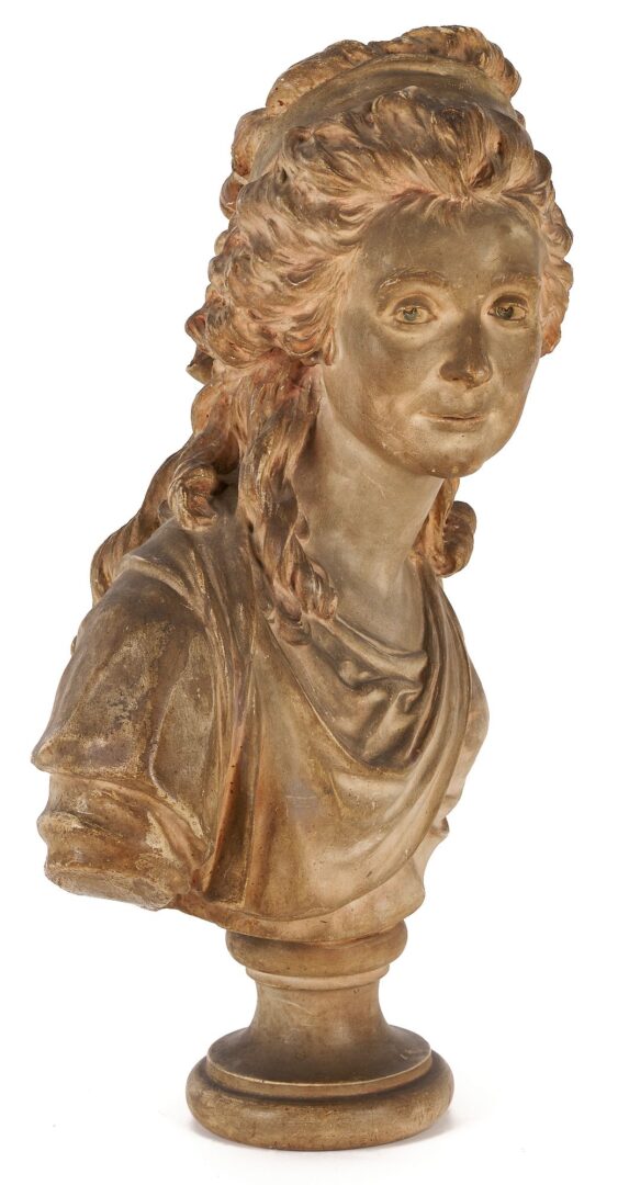Lot 784: German Tinted Plaster Bust of a Noblewoman