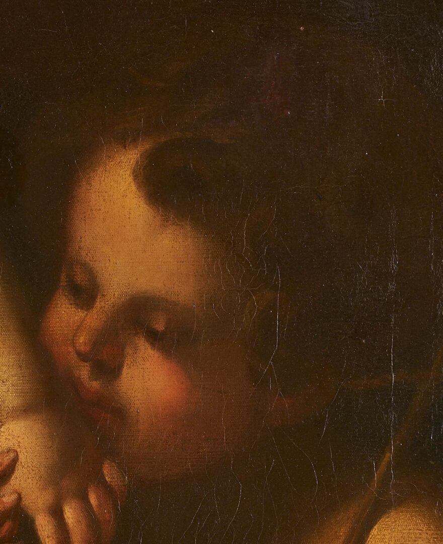 Lot 785: Italian School O/C, Holy Family w/ St John the Baptist