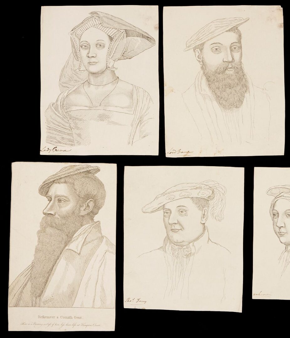 Lot 787: 7 Rare Richard Dalton Etchings after Hans Holbein, 18th C.