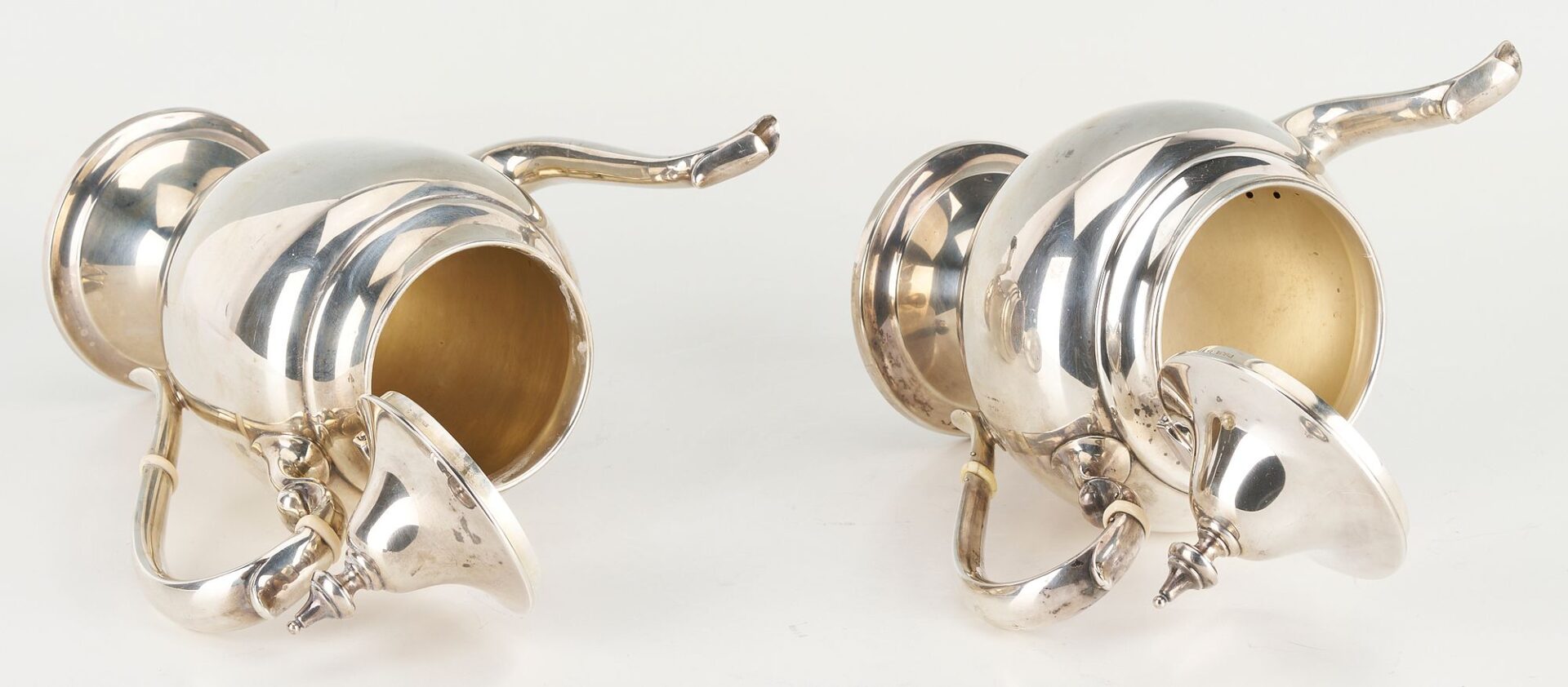 Lot 78: 6 Pc. Gorham Puritan Sterling Tea Set plus Silverplated Tray