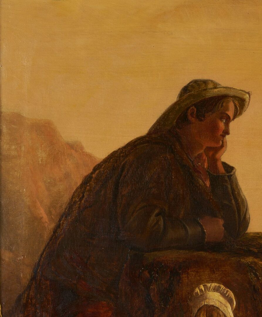 Lot 793: Edward John Cobbett O/C Painting, The Fisherman’s Family