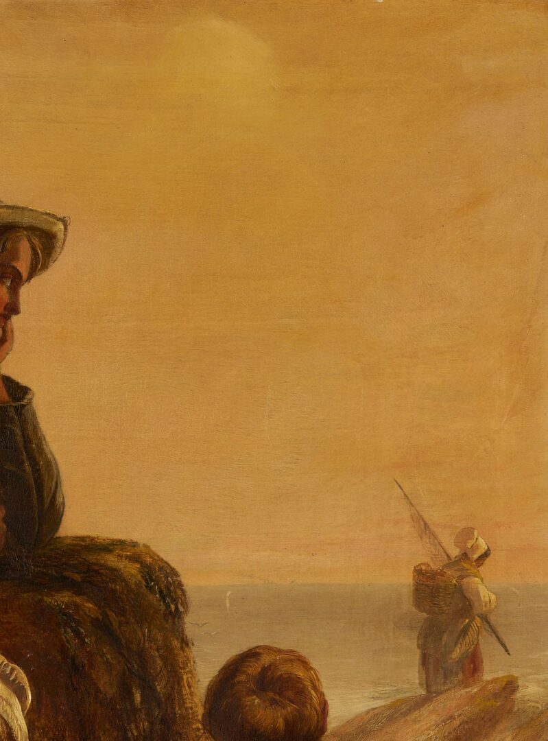 Lot 793: Edward John Cobbett O/C Painting, The Fisherman’s Family