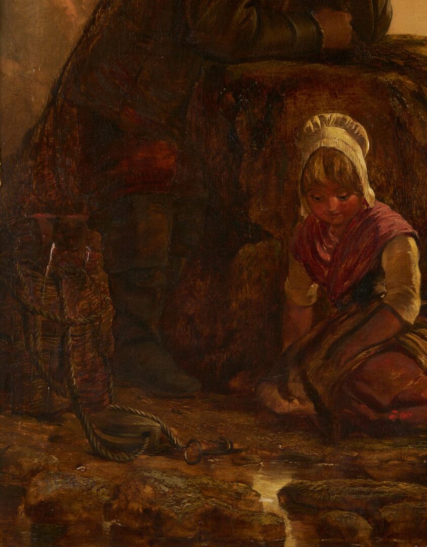 Lot 793: Edward John Cobbett O/C Painting, The Fisherman’s Family