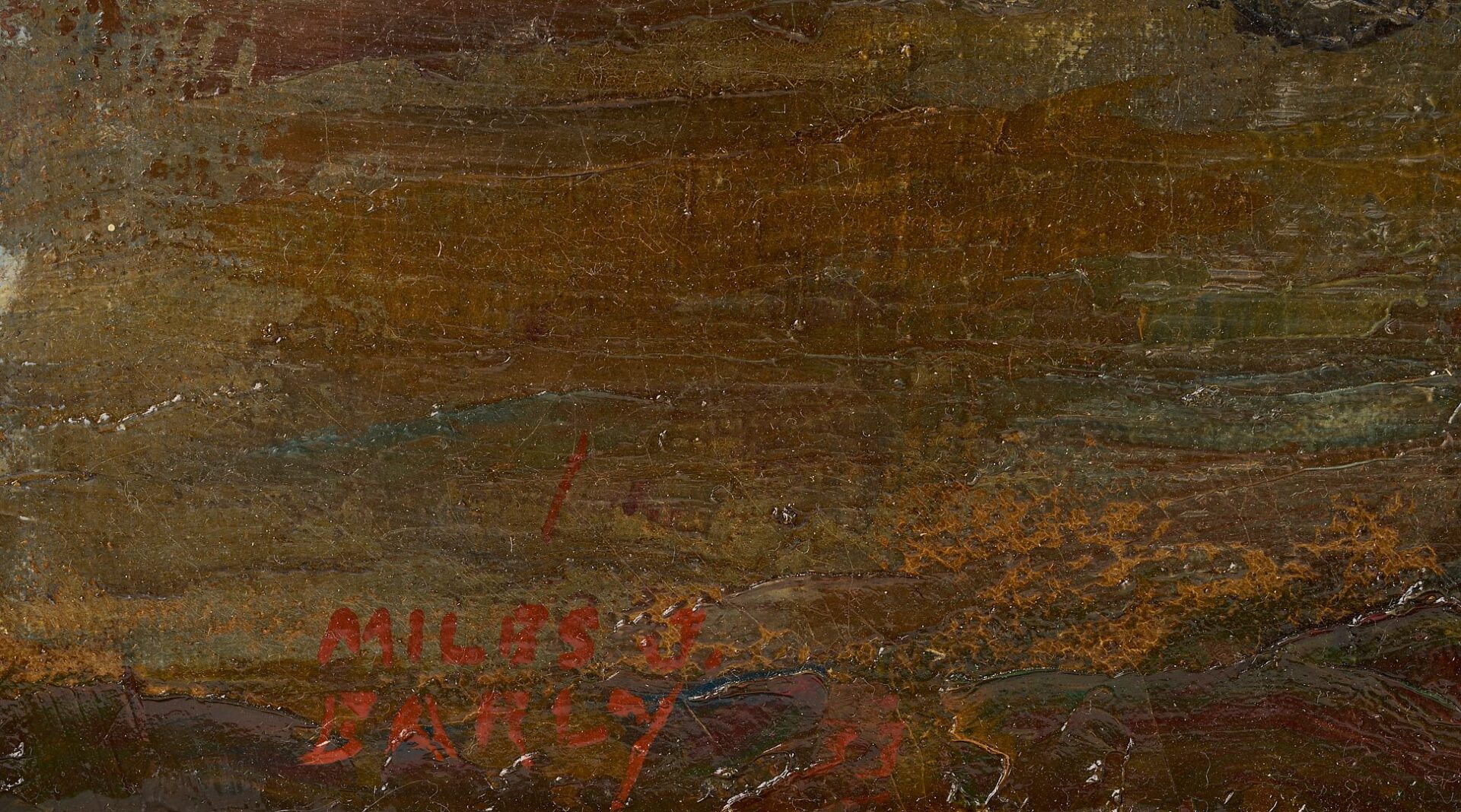 Lot 798: Miles Early O/C Texas Landscape Painting, El Estado