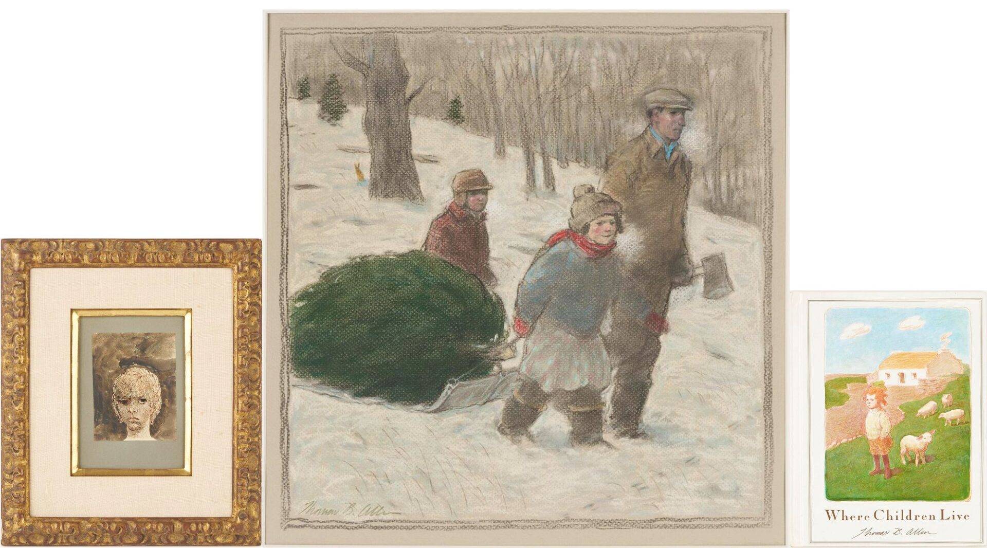 Lot 814: 2 Thomas B. Allen Works on Paper Plus Book