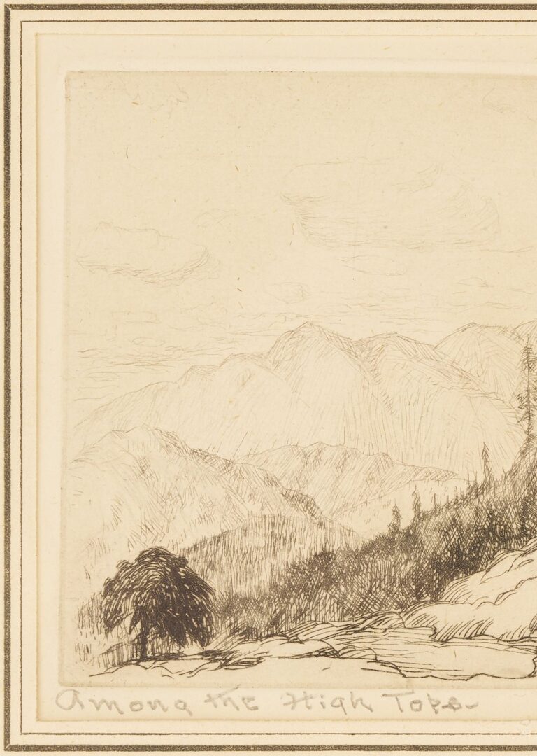 Lot 817: Three Louis Jones Smoky Mountains Etchings; Chimneys, Mountain Stream, & High Tops