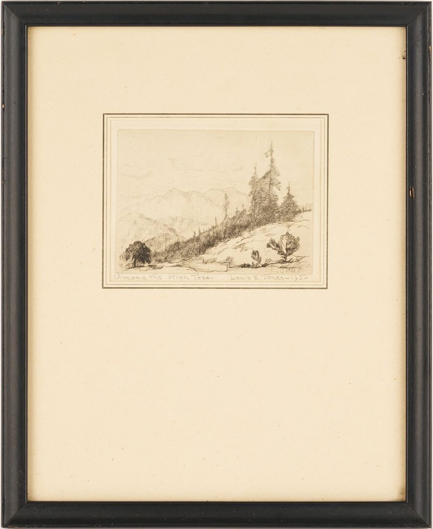 Lot 817: Three Louis Jones Smoky Mountains Etchings; Chimneys, Mountain Stream, & High Tops