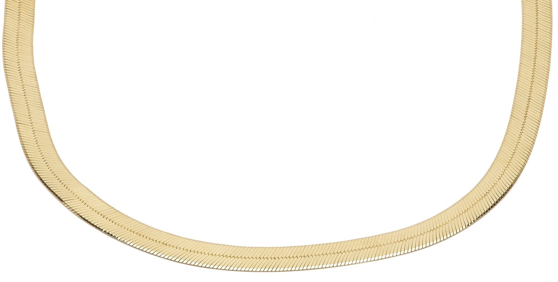 Lot 825: 14K Gold Italian Herringbone Necklace
