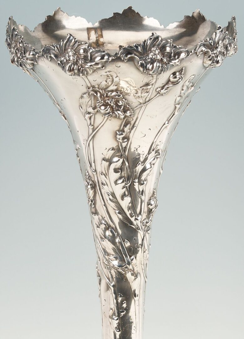 Lot 82: Large Sterling Silver Trophy Vase: Baltimore Horse Show  1904