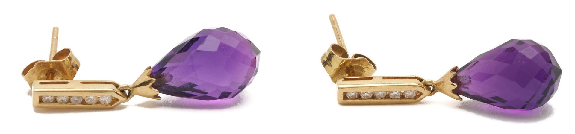 Lot 835: 3 Pair of 14K & Gemstone Earrings