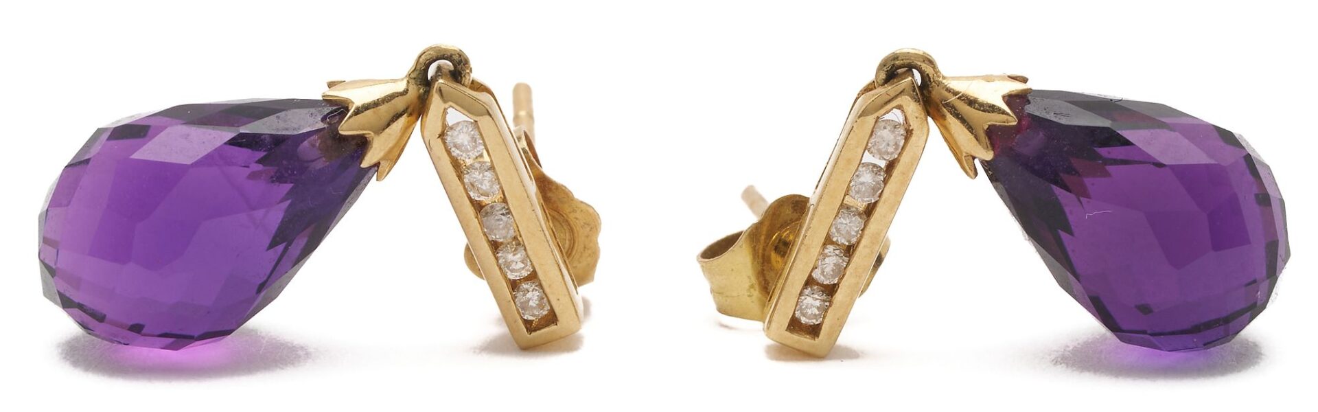 Lot 835: 3 Pair of 14K & Gemstone Earrings
