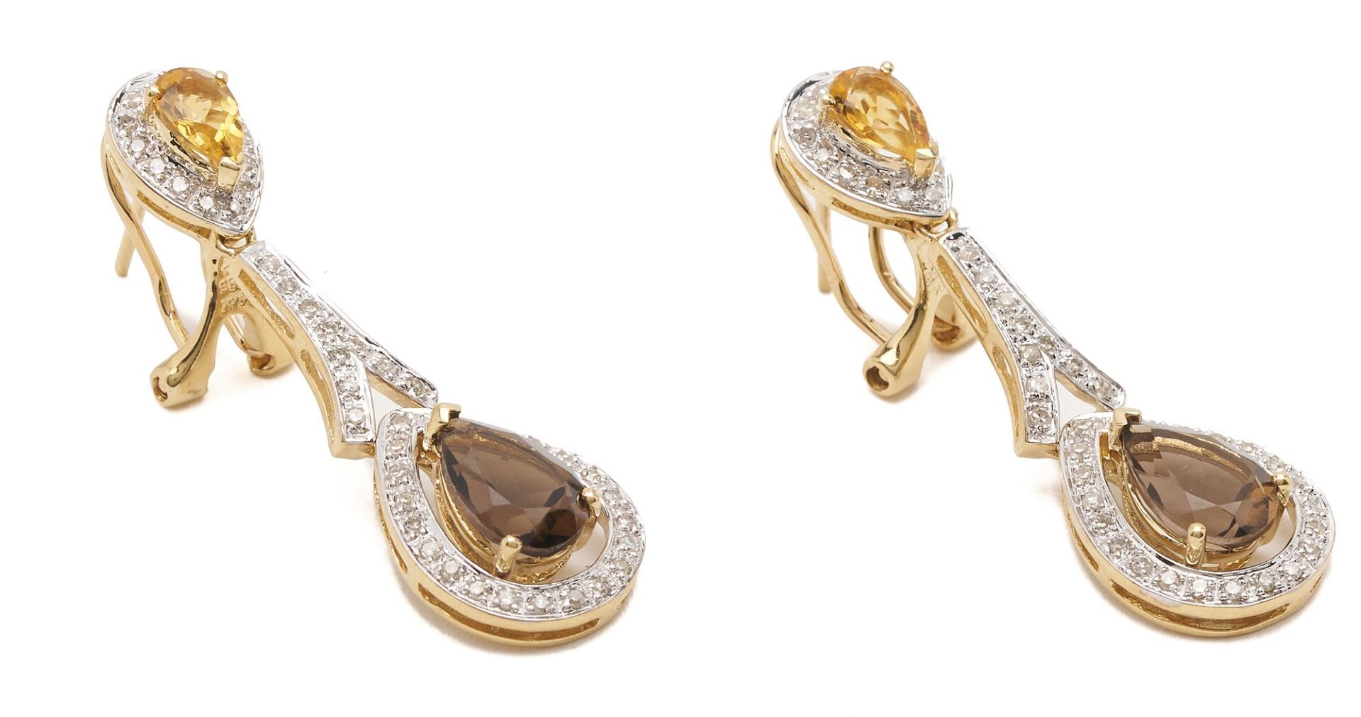 Lot 835: 3 Pair of 14K & Gemstone Earrings