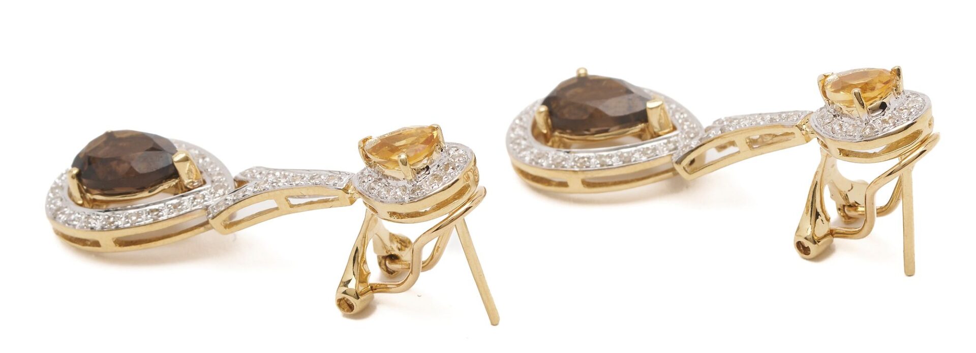 Lot 835: 3 Pair of 14K & Gemstone Earrings