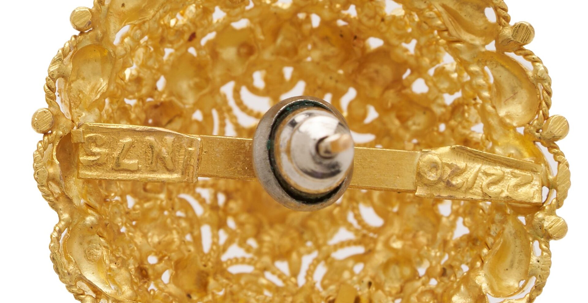 Lot 836: 18K Gold Disc Earrings