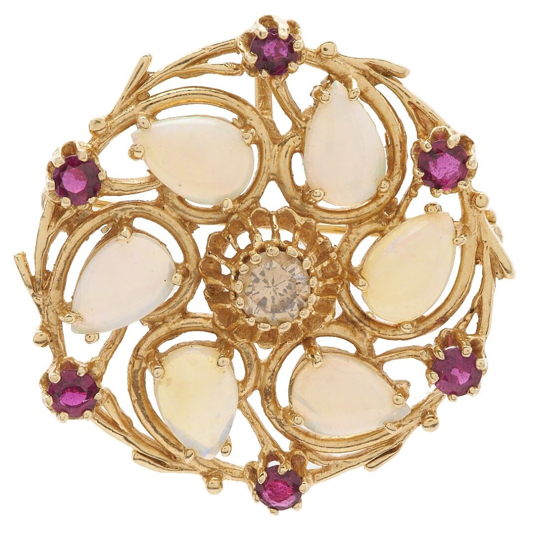 Lot 839: 14K Diamond & Gemstone Pendant