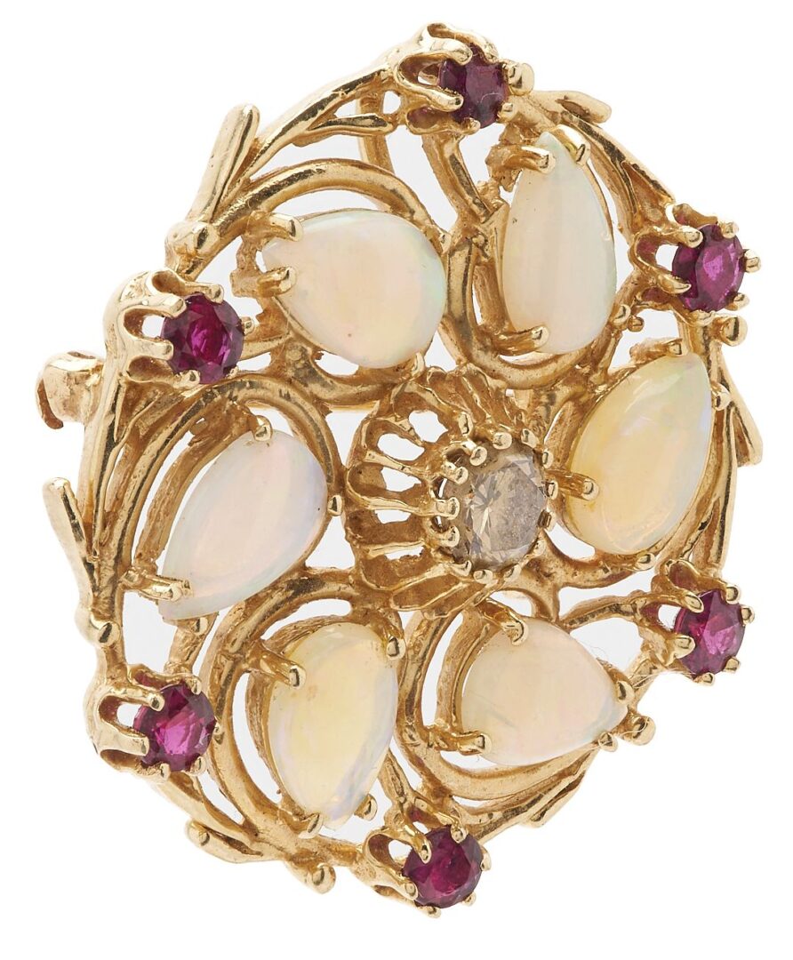 Lot 839: 14K Diamond & Gemstone Pendant