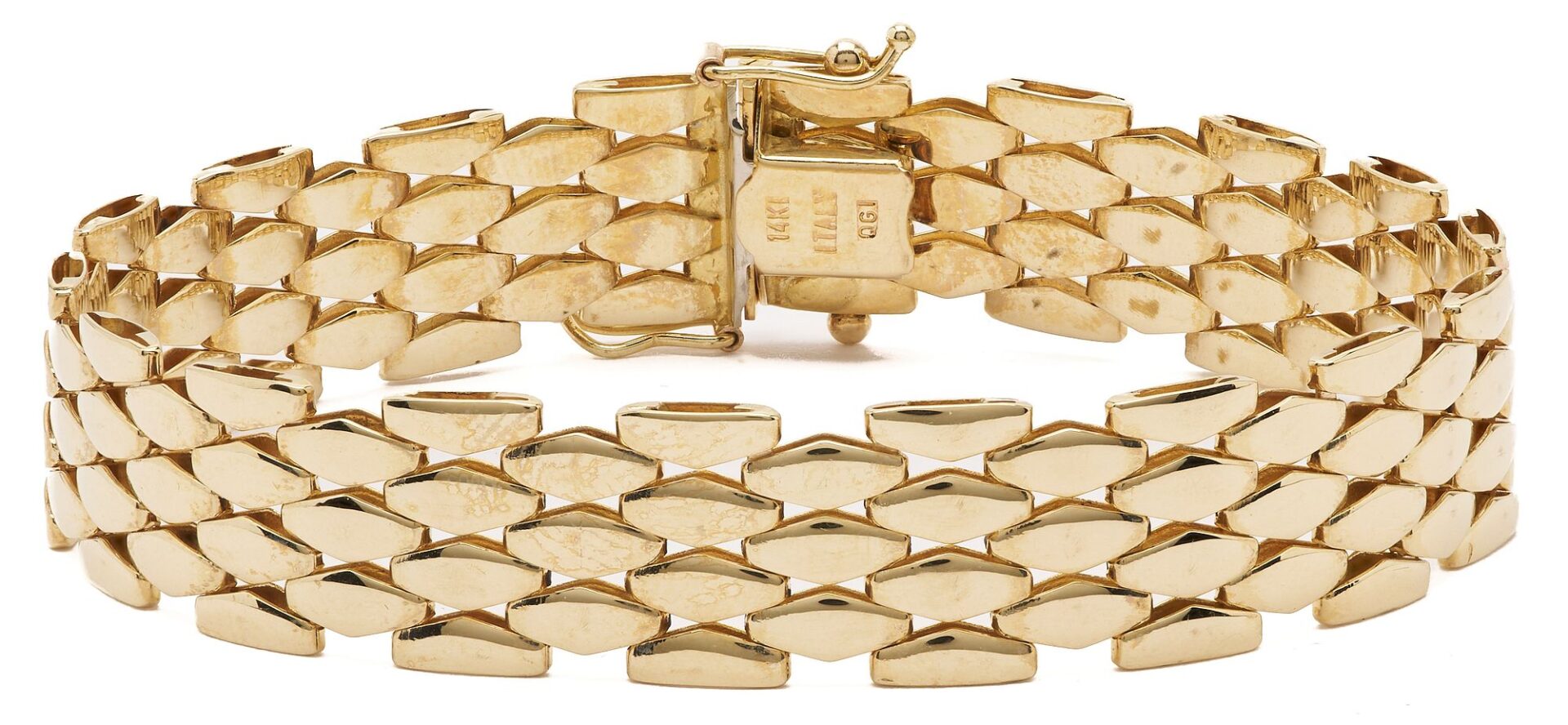 Lot 841: 14K Italian Gold Mesh Bracelet