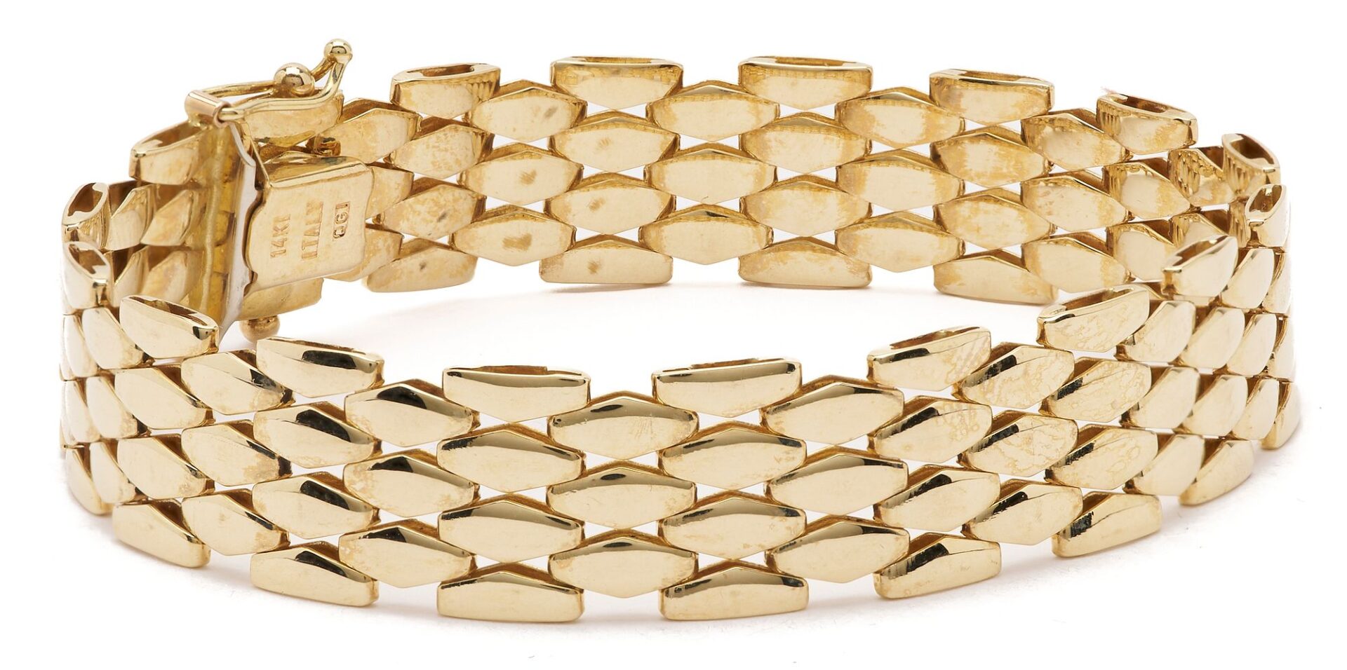 Lot 841: 14K Italian Gold Mesh Bracelet
