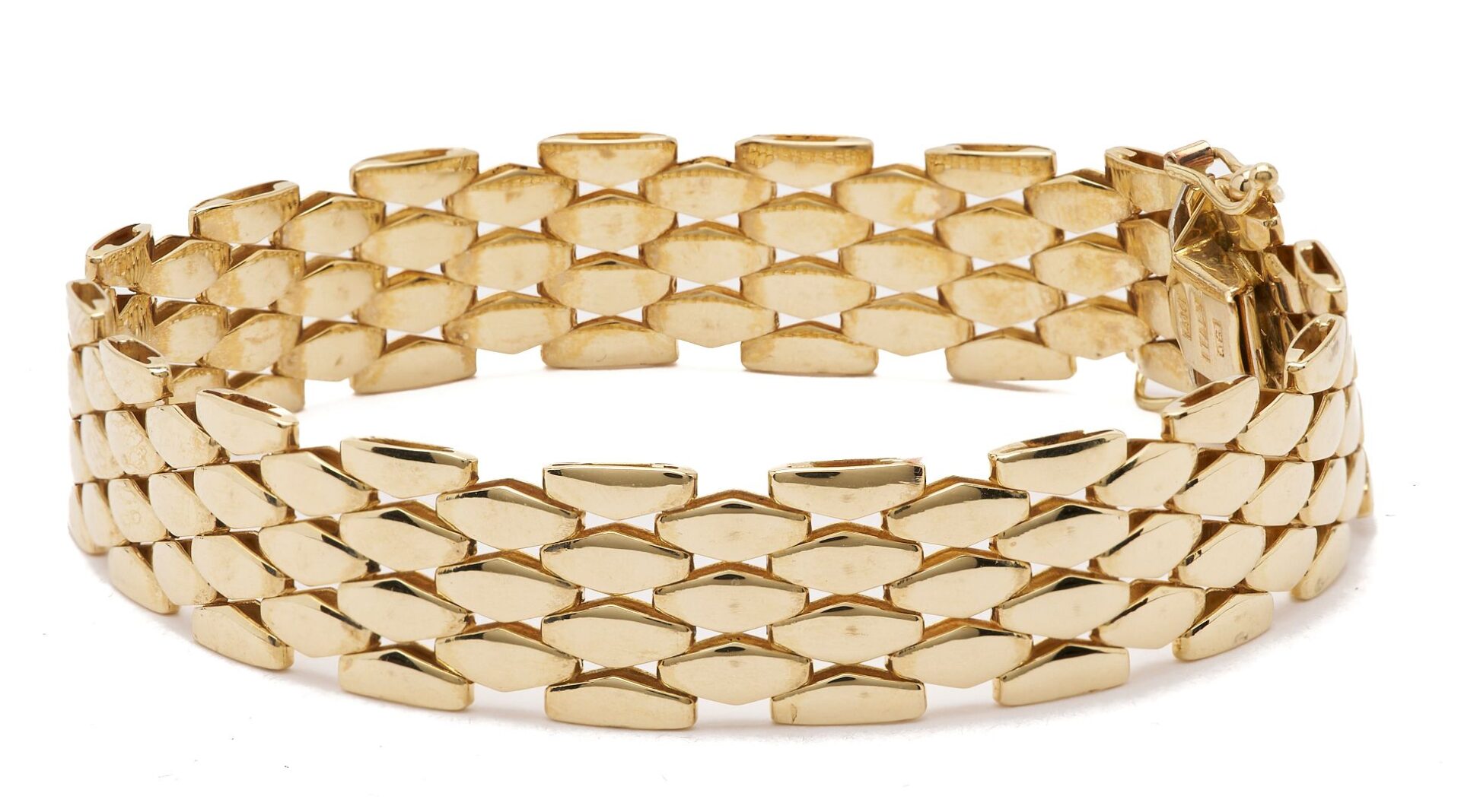 Lot 841: 14K Italian Gold Mesh Bracelet