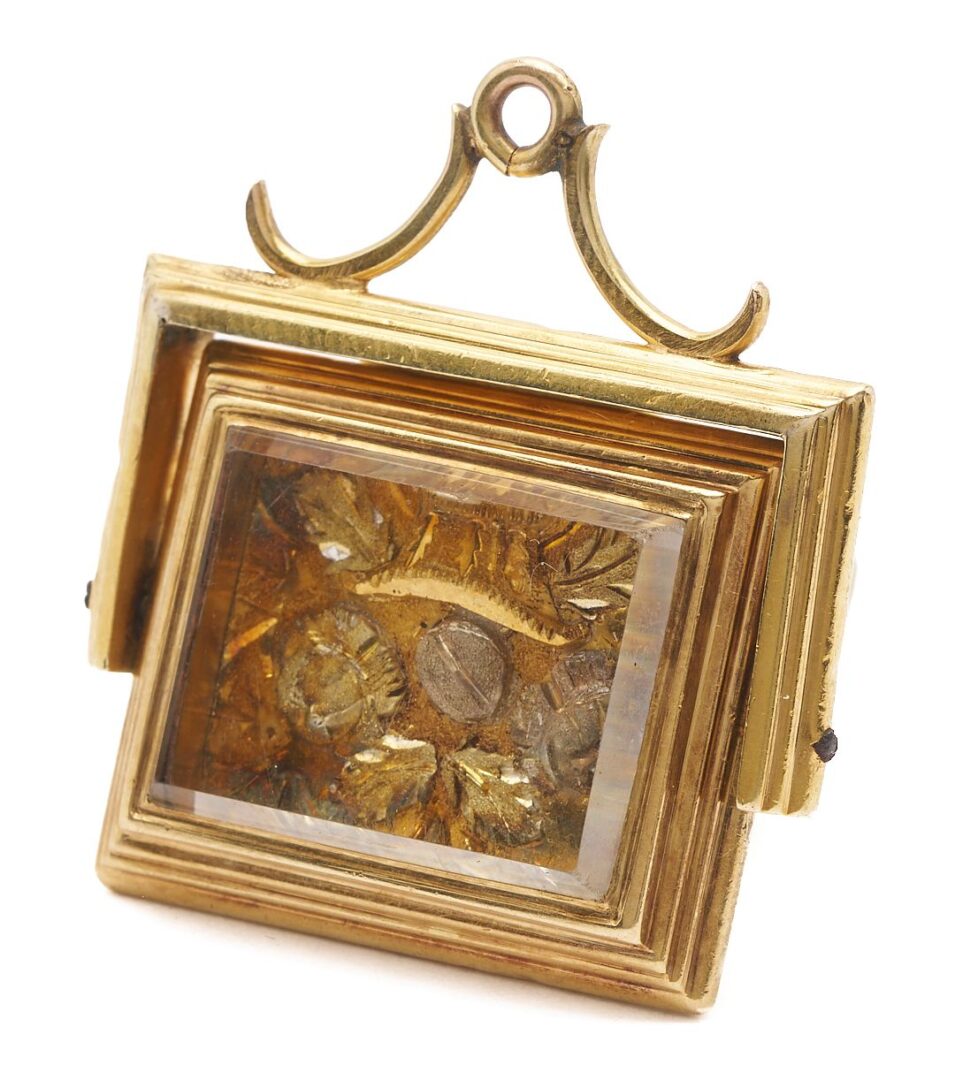 Lot 844: Elgin Pocketwatch w/ Chain and 18K Gold Spinner Fob