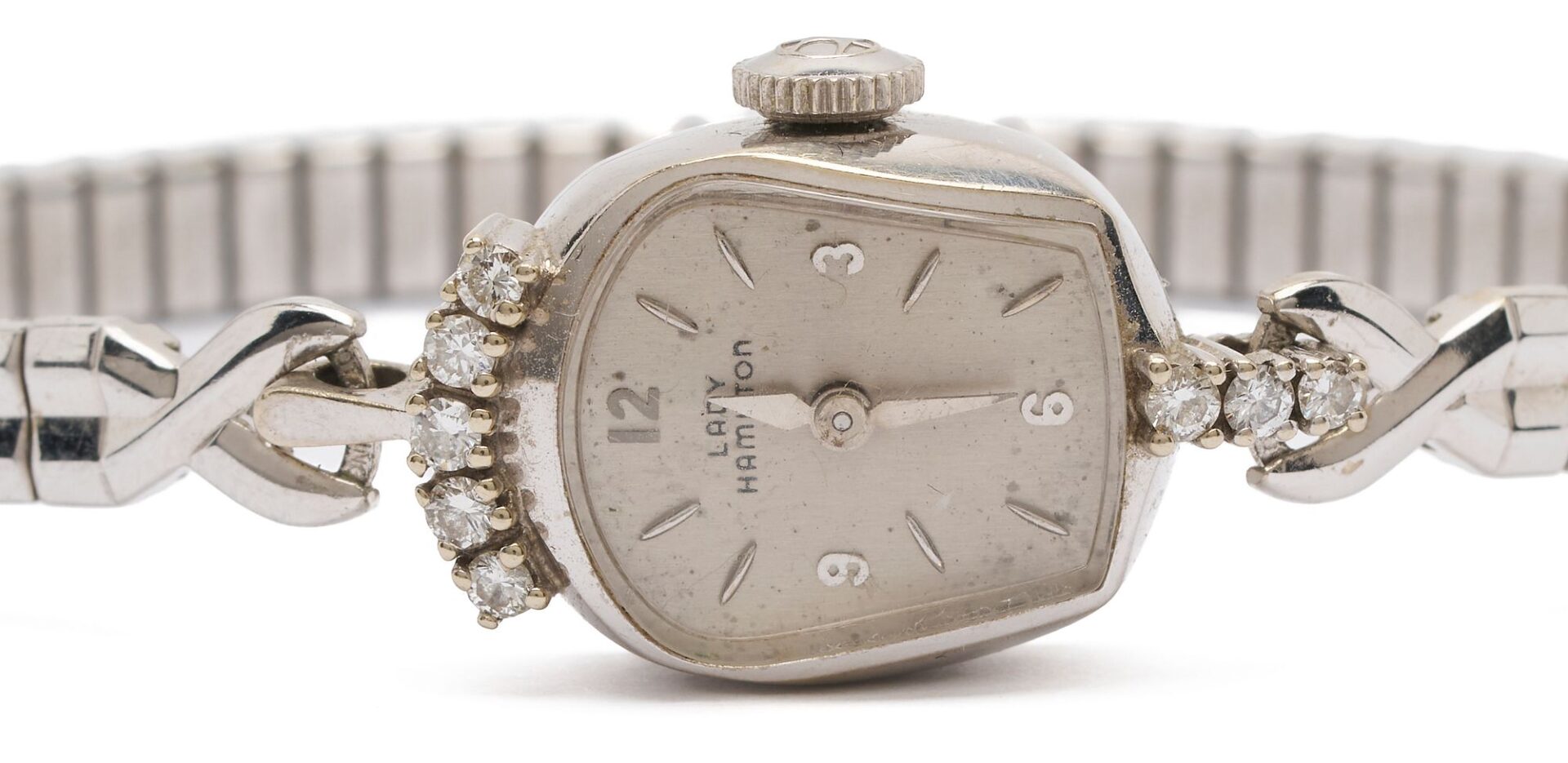 Lot 845: Two 14K White Gold & Diamond Wrist Watches