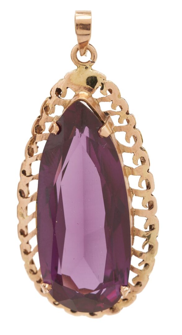 Lot 846: 14K Gold & Gemstone Necklace & Pendant Lot