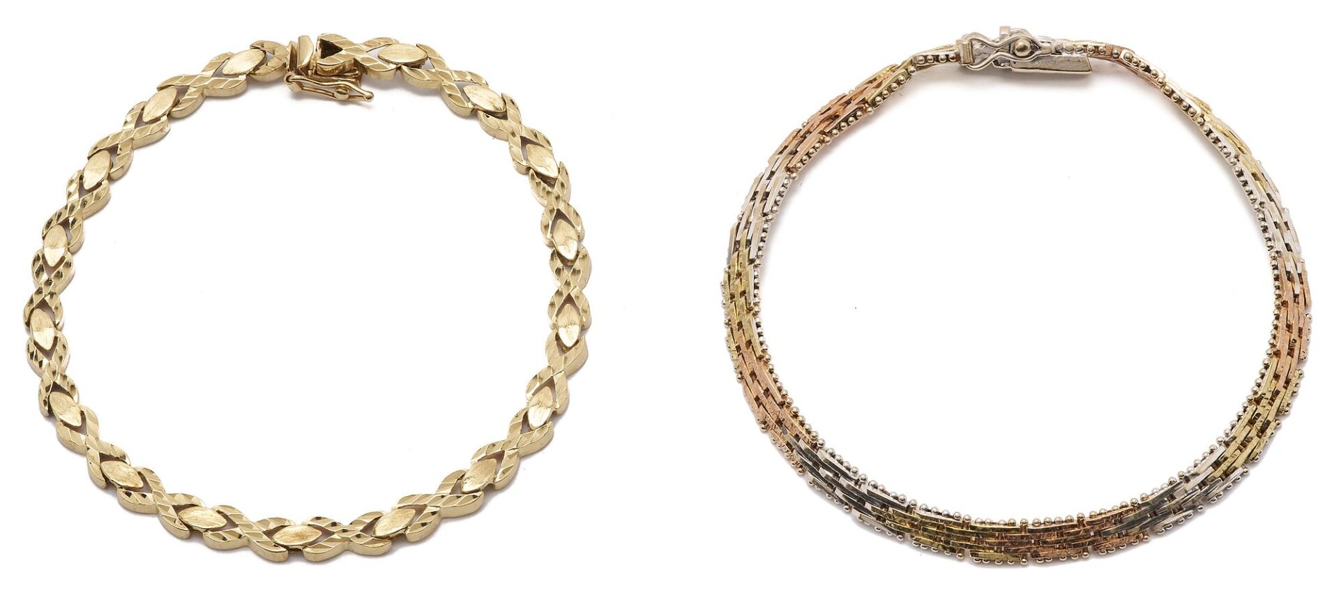 Lot 848: 2 Gold Bracelets