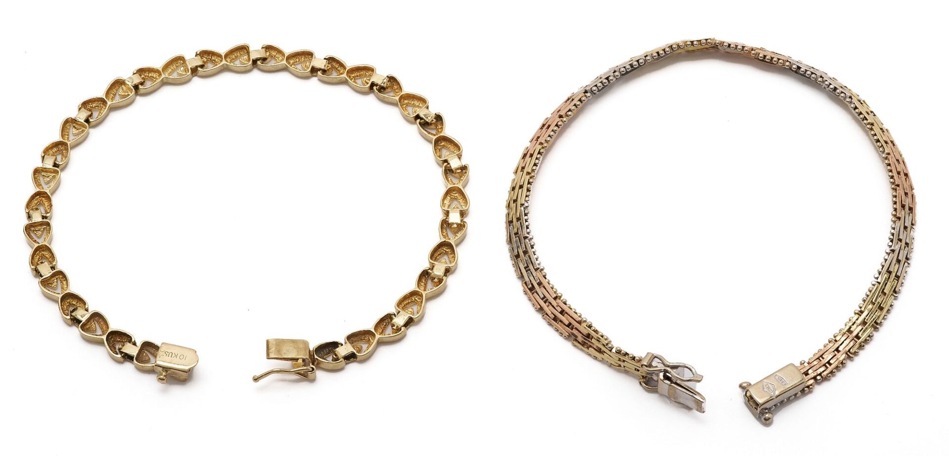 Lot 848: 2 Gold Bracelets