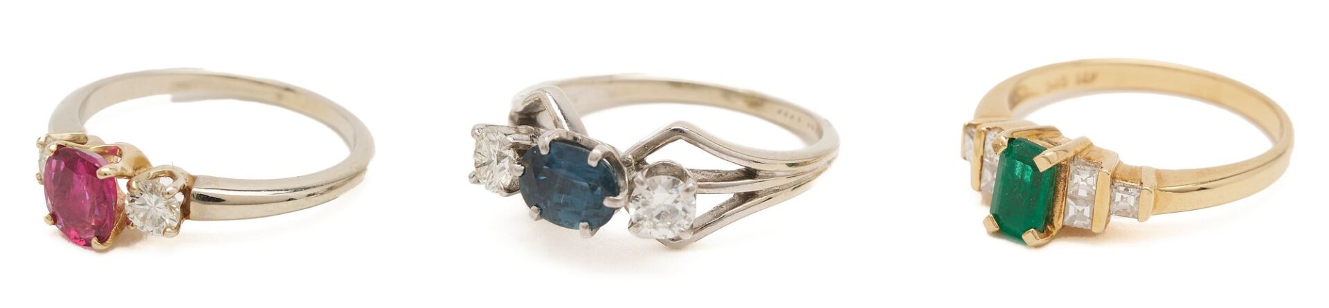 Lot 849: 3 14K Gold & Gemstone Rings