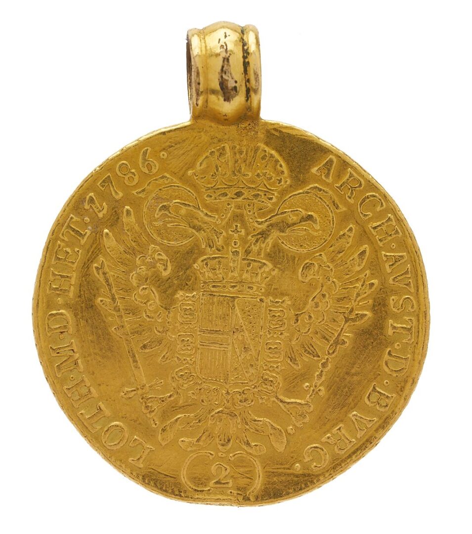 Lot 851: 2 Ducat 18th C. Gold Coin Pendant