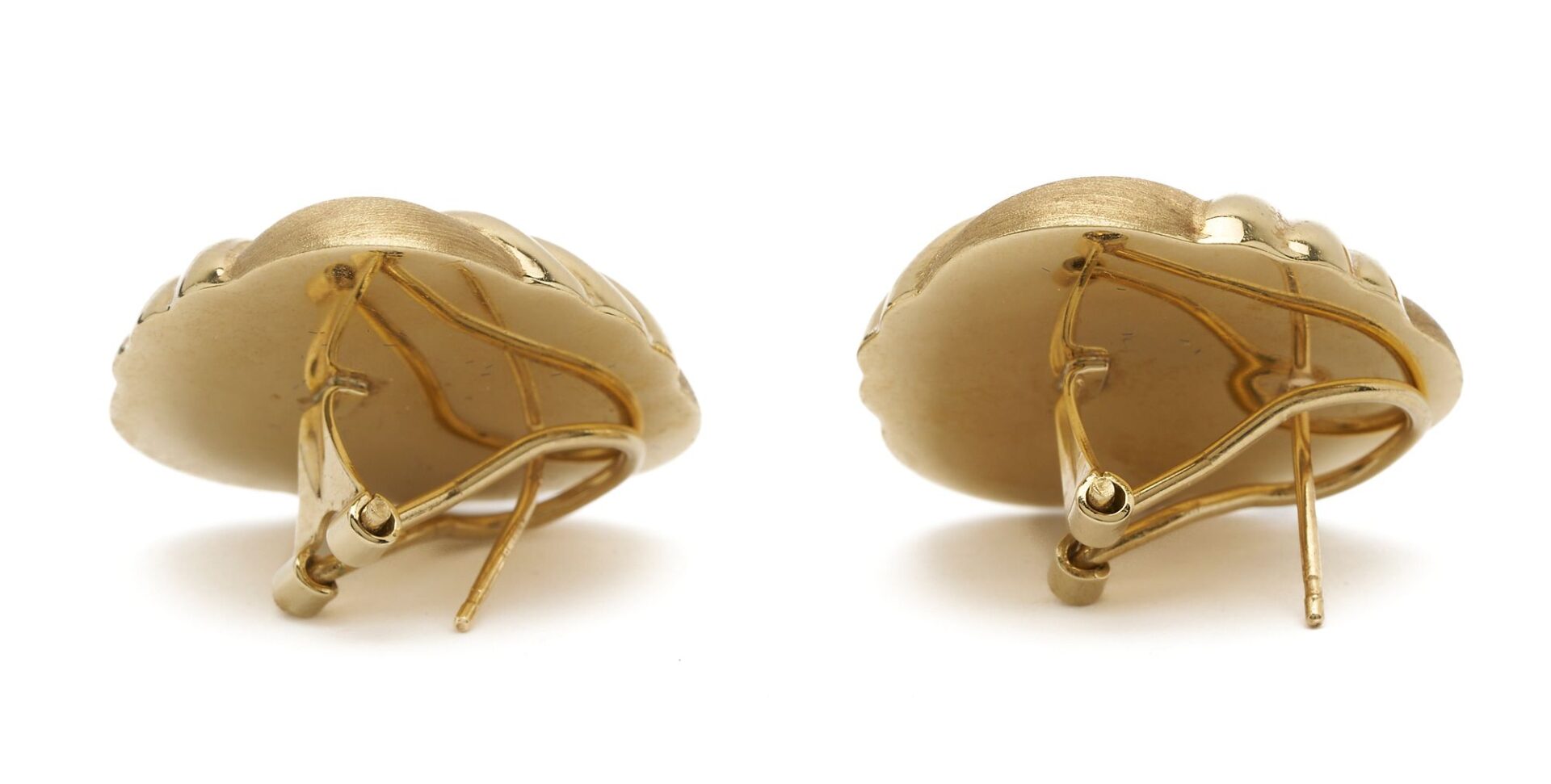 Lot 852: Two (2) Pairs of 14K Gold Earrings