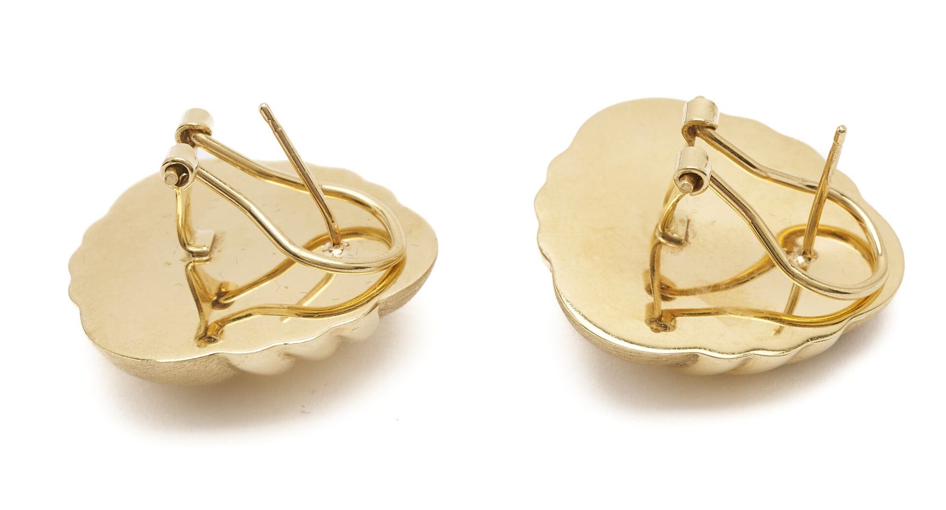 Lot 852: Two (2) Pairs of 14K Gold Earrings