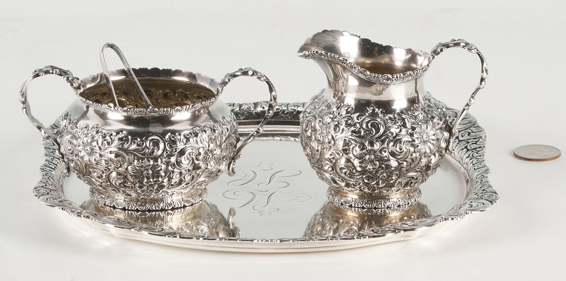 Lot 855: 4 Sterling Silver Serving Items, incl. Tiffany Tray