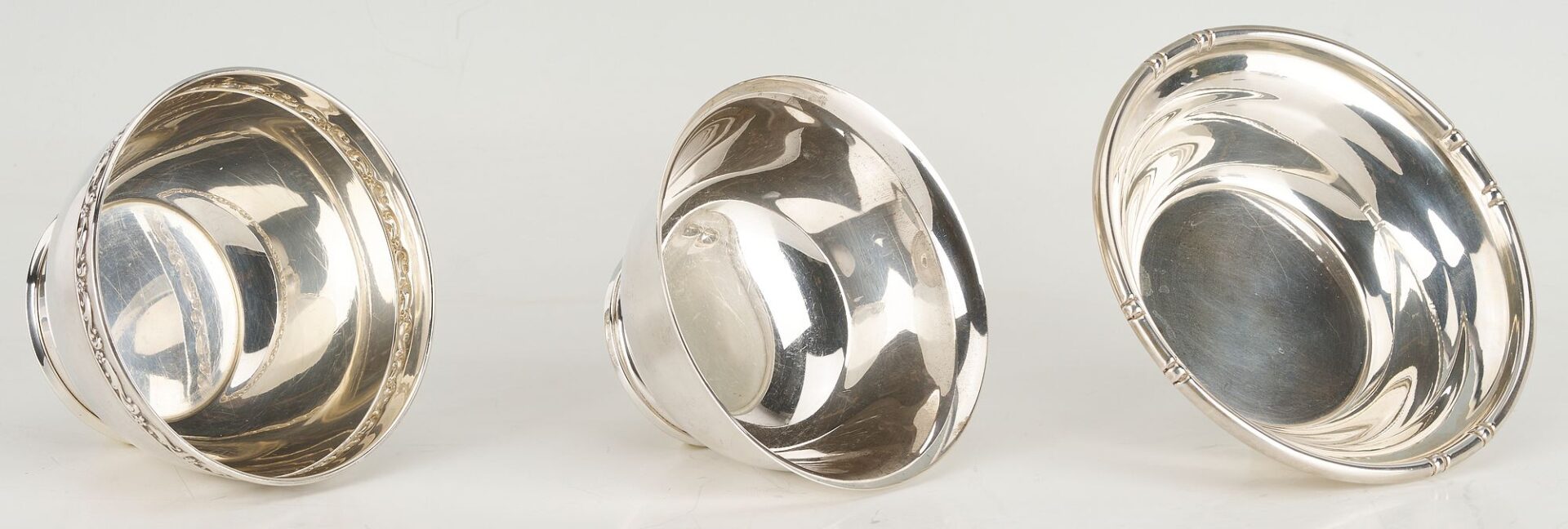 Lot 859: 7 Sterling bowls including Kirk shell, Web porringer