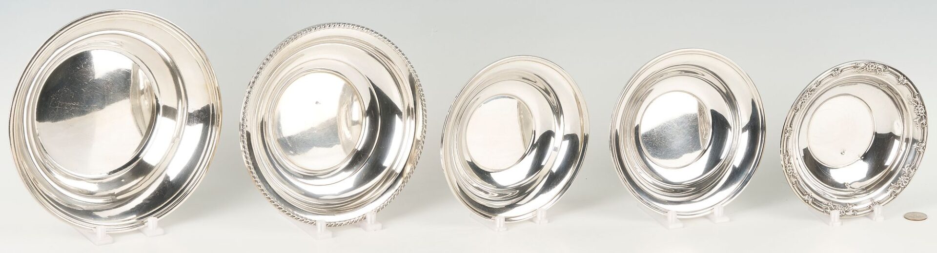 Lot 861: 5 Assembled Sterling Silver Bowls