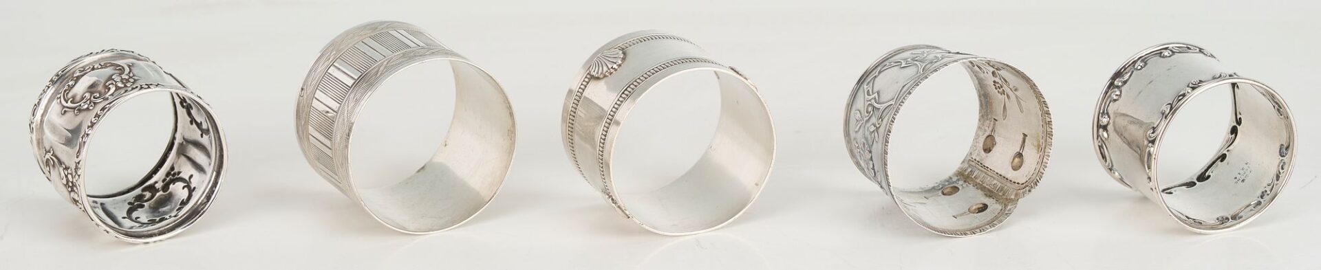 Lot 862: 16 pcs Hollowware including Juleps, Napkin Rings, Wine Coaster
