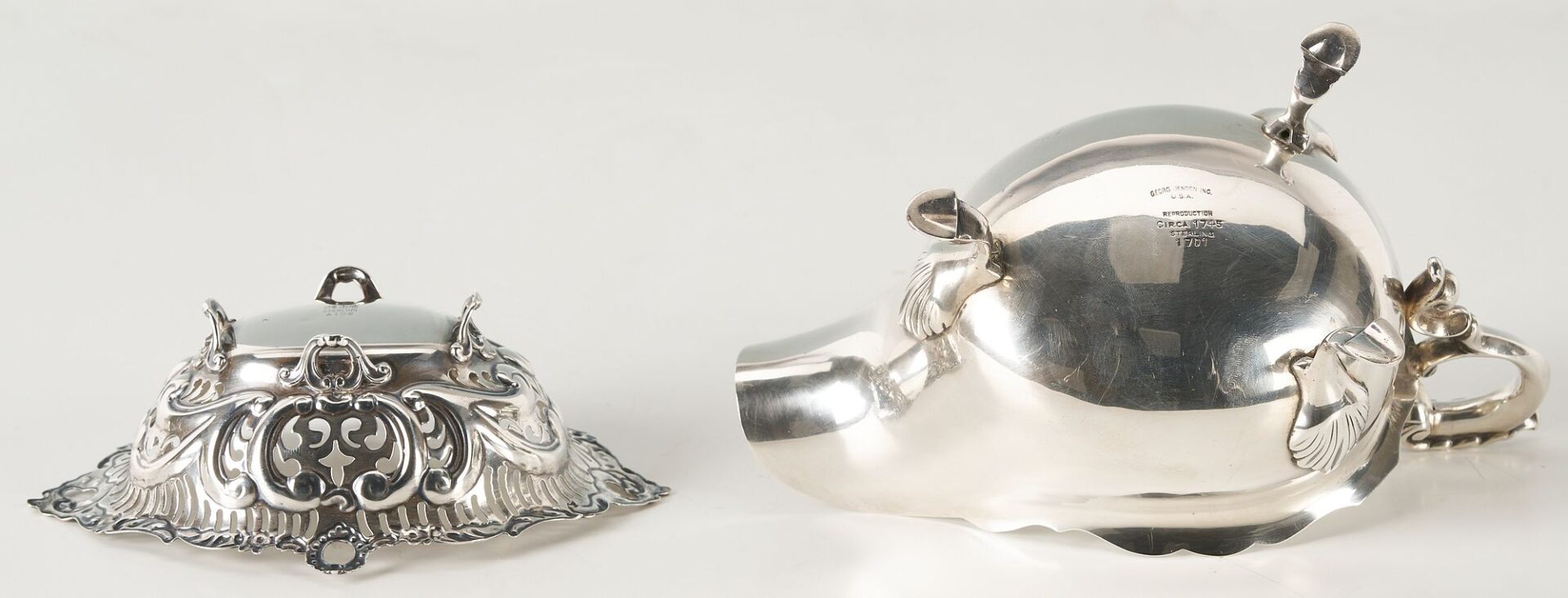 Lot 864: 4 small Sterling Silver Table Items, incl. Tiffany, Jensen