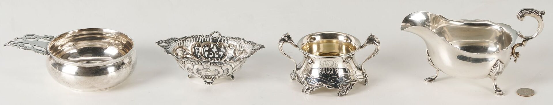 Lot 864: 4 small Sterling Silver Table Items, incl. Tiffany, Jensen