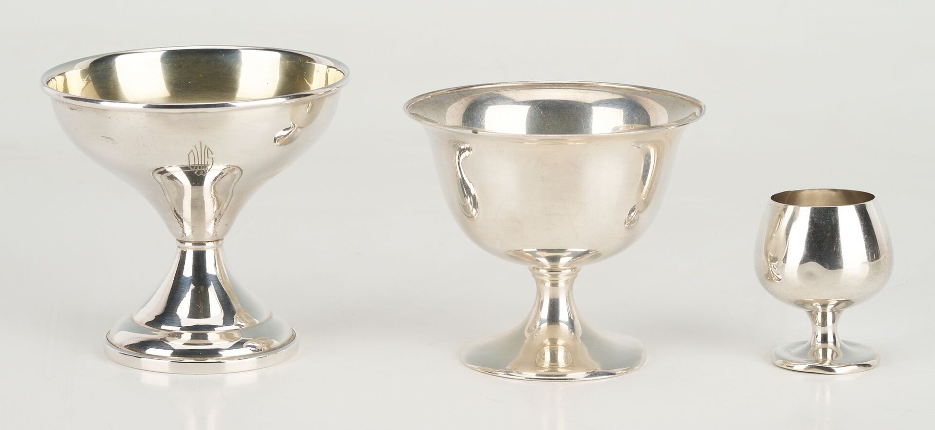 Lot 865: 20 pcs. Sterling Sherbets, Weighted plus Sterling Cordials