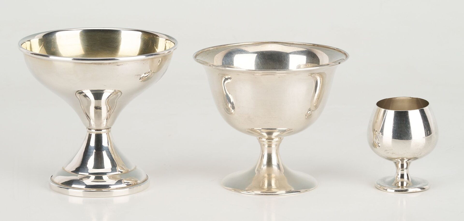 Lot 865: 20 pcs. Sterling Sherbets, Weighted plus Sterling Cordials