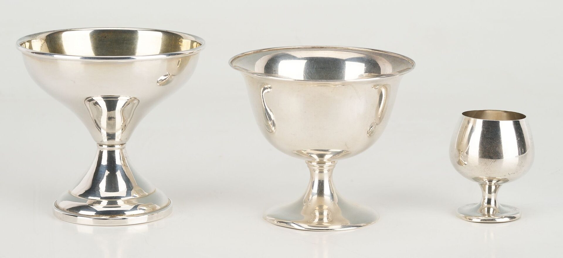 Lot 865: 20 pcs. Sterling Sherbets, Weighted plus Sterling Cordials