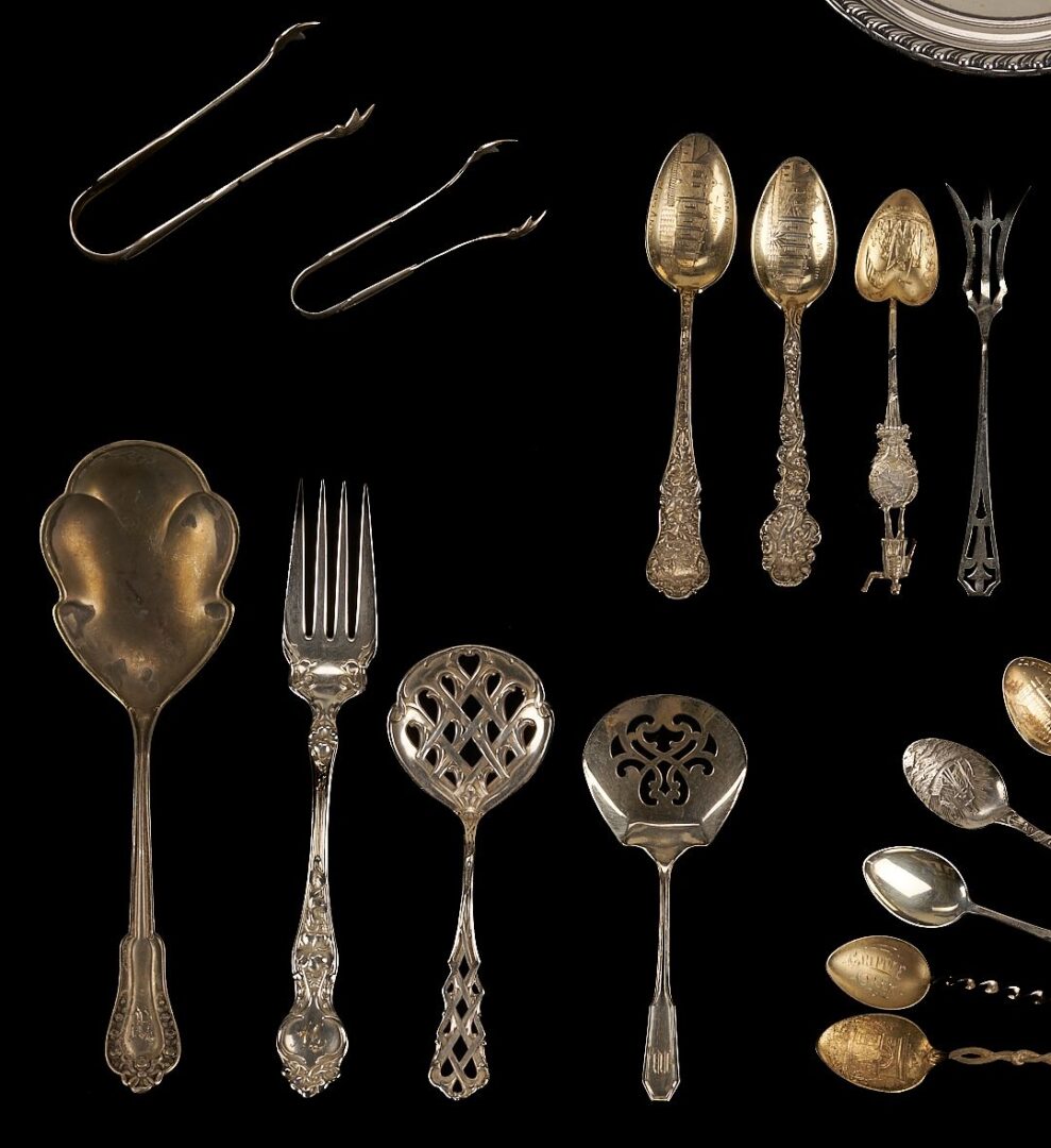 Lot 867: 35 Assorted Sterling Silver Items., incl. Souvenir Spoons