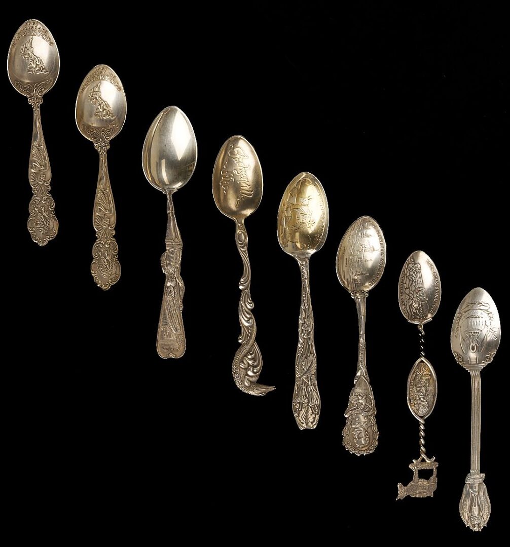 Lot 867: 35 Assorted Sterling Silver Items., incl. Souvenir Spoons